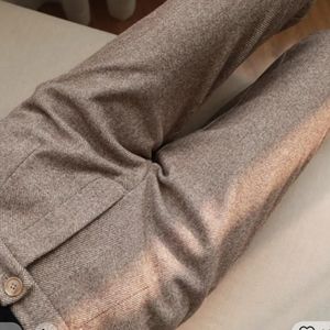 Brown Herringbone Pants